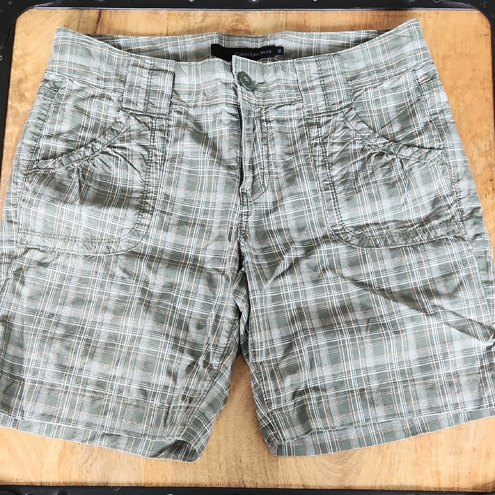 Calvin Klein Plaid Cargo Shorts